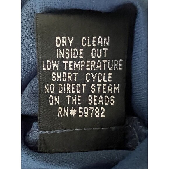 ADRIANNA PAPELL Beaded Shealth Dress Women 4 Blue Ruched 3/4 Sleeve Cocktail NEW - Picture 13 of 16